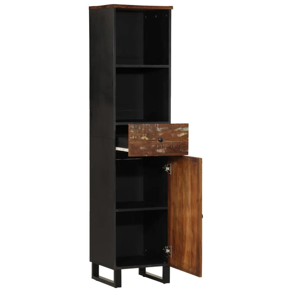 Badschrank Altholz Massivholz 38x33x160 cm
