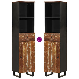 Badschrank Altholz Massivholz 38x33x160 cm