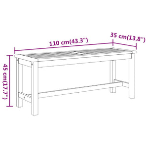 vidaXL Banc de jardin 110x35x45 cm Bois d'acacia massif