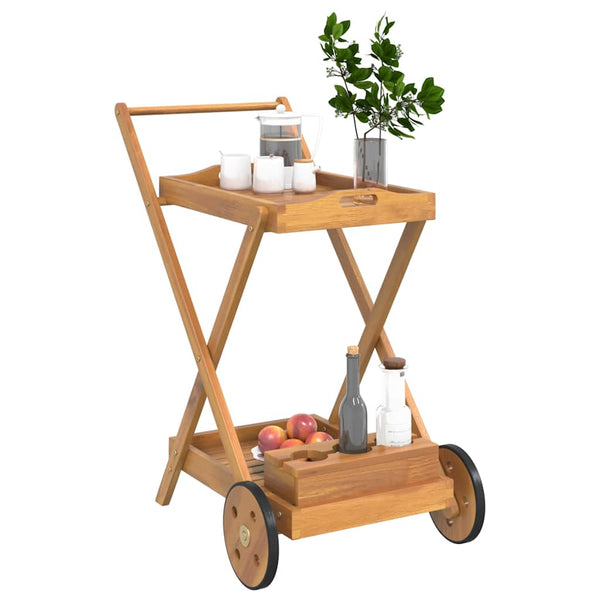 Teewagen aus Akazienholz 54x87x90 cm
