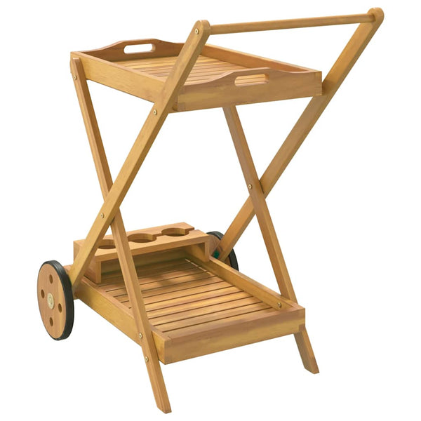 Teewagen aus Akazienholz 54x87x90 cm