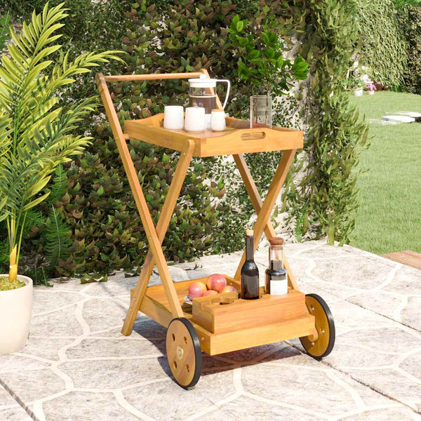 Teewagen aus Akazienholz 54x87x90 cm