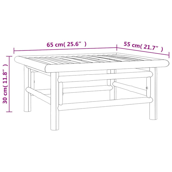 Bambus Gartentisch 65x55 cm