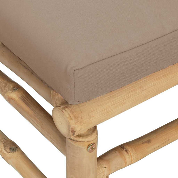 Garten Ecksofa Bambus mit Taupe Kissen