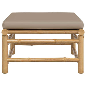 Gartenhocker Bambus mit Taupe Kissen