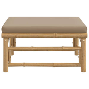Gartenhocker Bambus mit Taupe Kissen