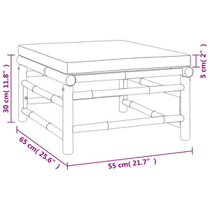 Gartenhocker Bambus mit Taupe Kissen