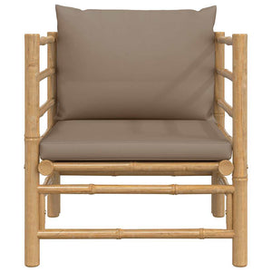 Gartensessel Bambus mit Taupe Kissen