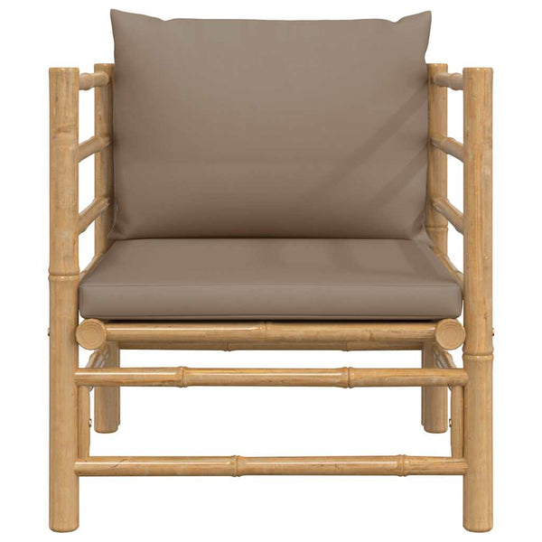 Gartensessel Bambus mit Taupe Kissen