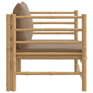 Gartensessel Bambus mit Taupe Kissen