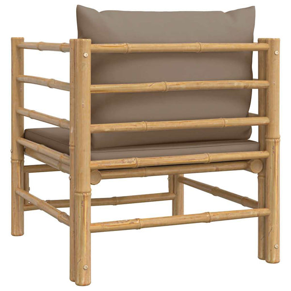 Gartensessel Bambus mit Taupe Kissen