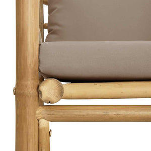 Gartensessel Bambus mit Taupe Kissen