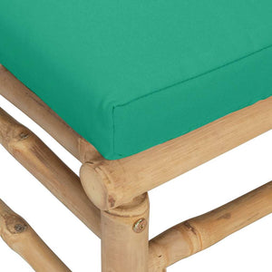 Garten Ecksofa Bambus mit Grünen Kissen