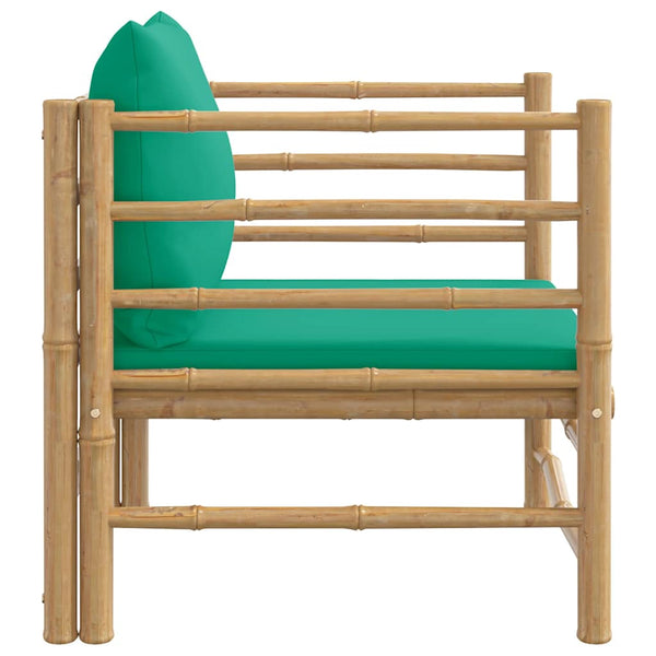 Gartensessel Bambus mit Grünen Kissen
