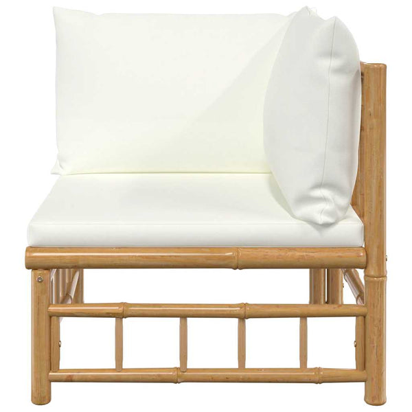 Garten Ecksofa mit Kissen, Bambus