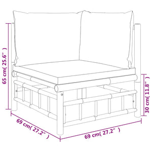 Garten Ecksofa mit Kissen, Bambus