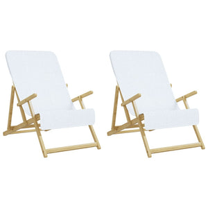 2er-Set Strandtücher Weiß 60x135 cm