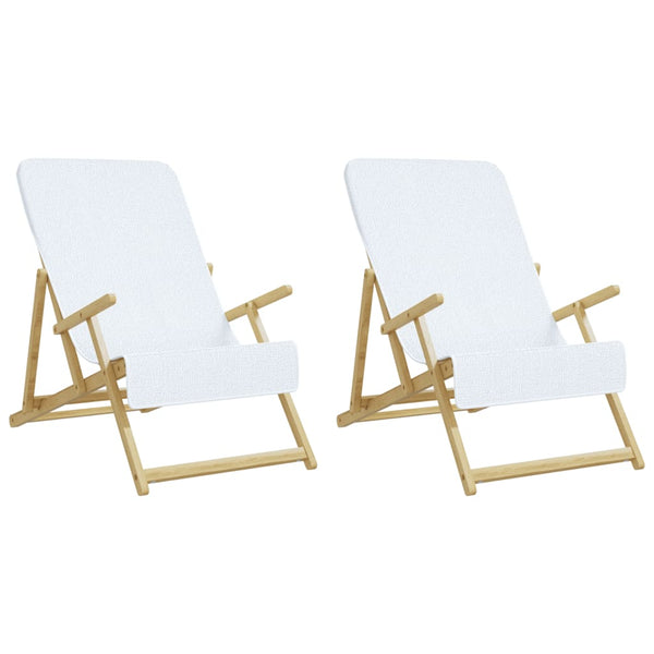 2er-Set Strandtücher Weiß 60x135 cm