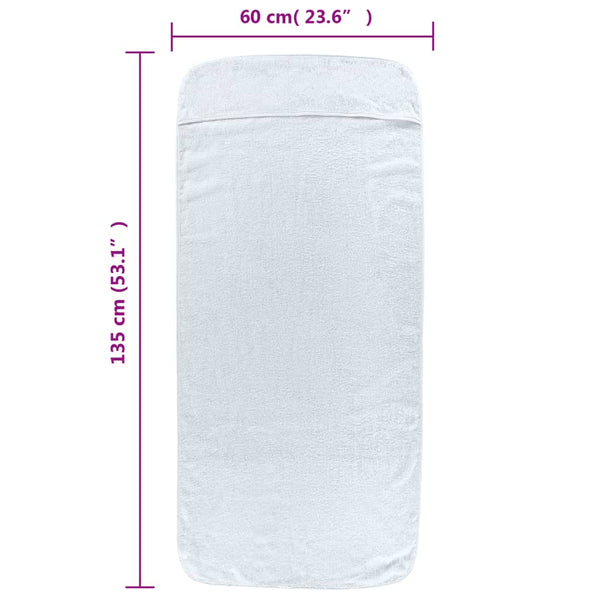 2er-Set Strandtücher Weiß 60x135 cm