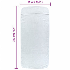 2er-Set Strandtücher Weiß 75x200 cm