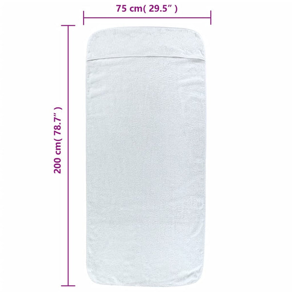 2er-Set Strandtücher Weiß 75x200 cm