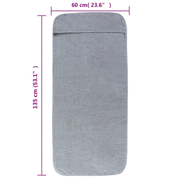 Graue Strandtücher 2er-Set, 60x135 cm, 400 GSM