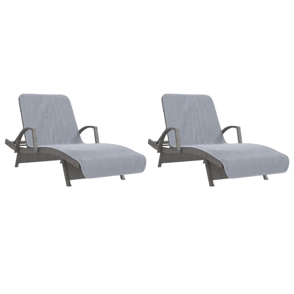2er-Set Strandtücher Grau 75x200 cm