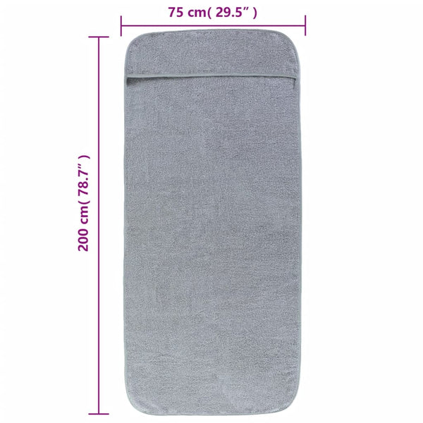 2er-Set Strandtücher Grau 75x200 cm