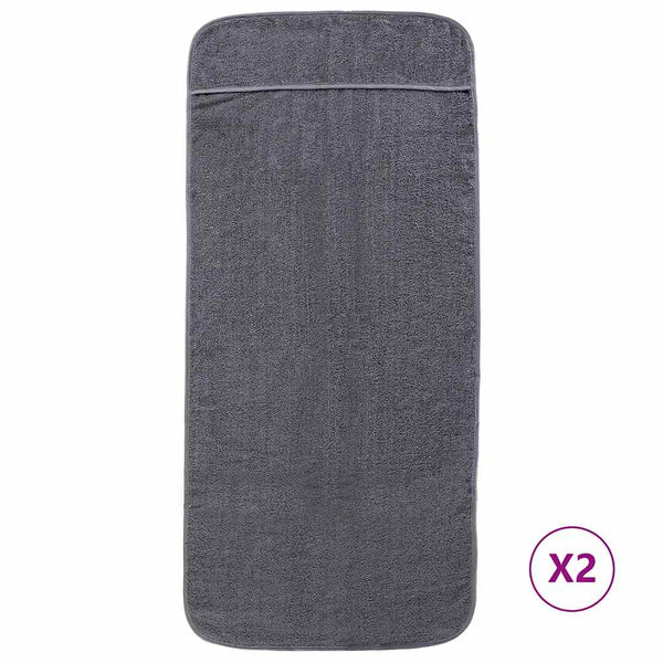 Anthrazit Strandtücher 2er Set 60x135cm