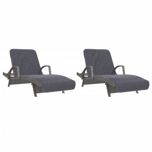 Anthrazit Strandtücher 2er Set 75x200 cm