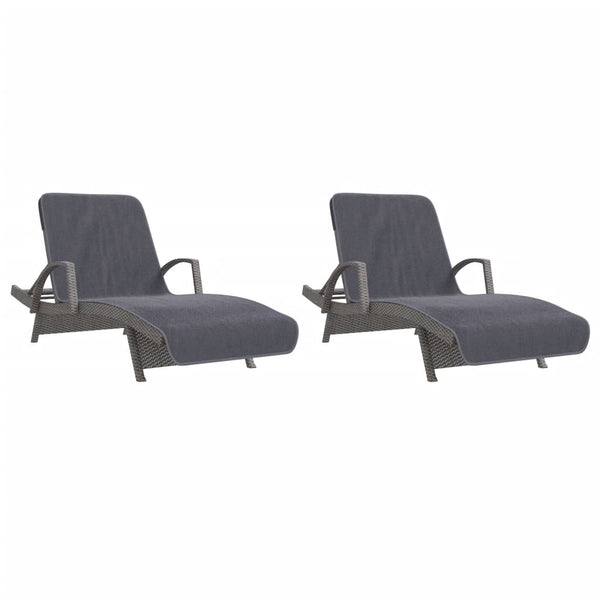 Anthrazit Strandtücher 2er Set 75x200 cm