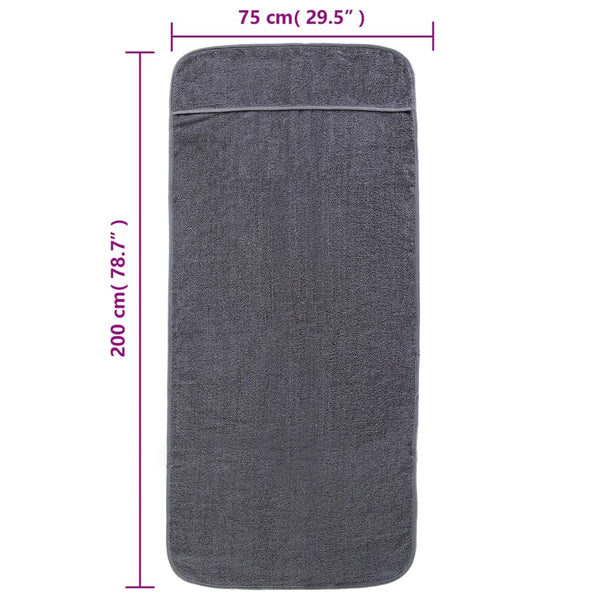 Anthrazit Strandtücher 2er Set 75x200 cm