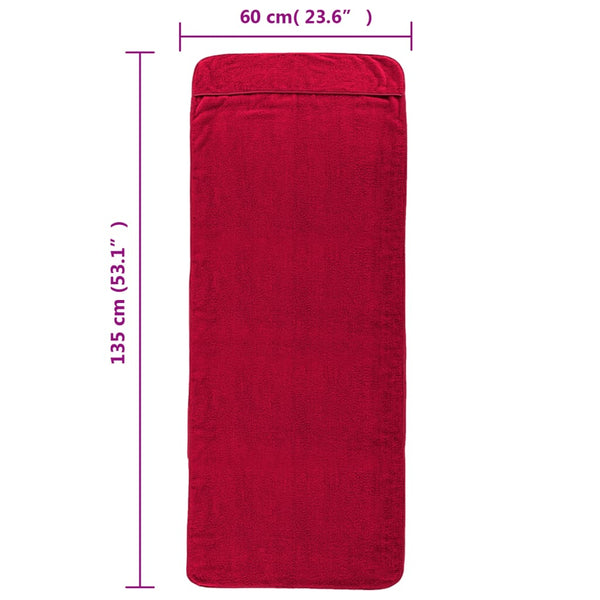 Burgunder Strandtücher 2er-Set, 60x135 cm
