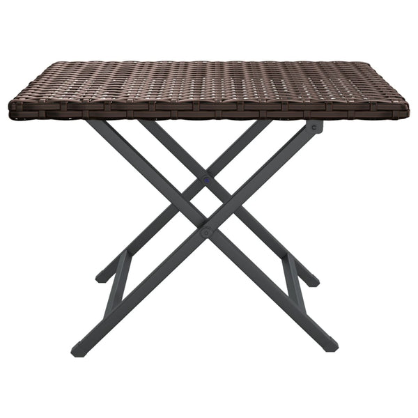 Klapptisch Braun Poly Rattan 45x35 cm