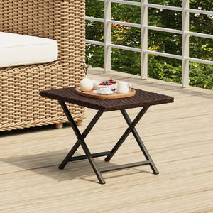Klapptisch Braun Poly Rattan 45x35 cm