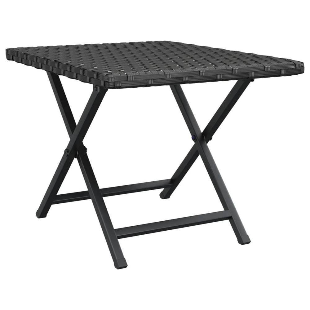 Klapptisch Schwarz Poly Rattan 45x35 cm