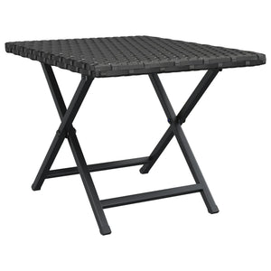 Klapptisch Schwarz Poly Rattan 45x35 cm