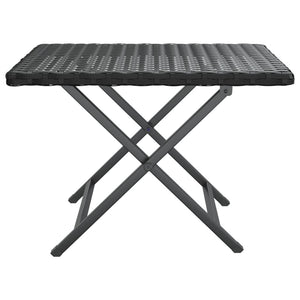 Klapptisch Schwarz Poly Rattan 45x35 cm