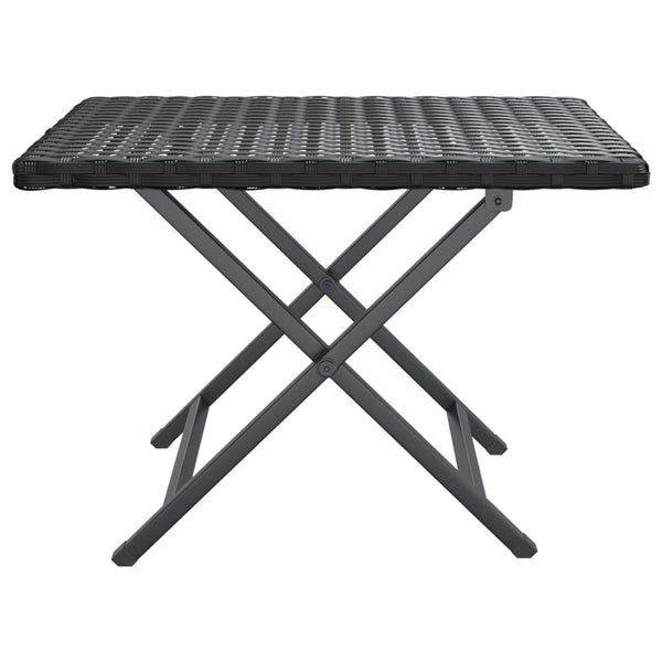 Klapptisch Schwarz Poly Rattan 45x35 cm