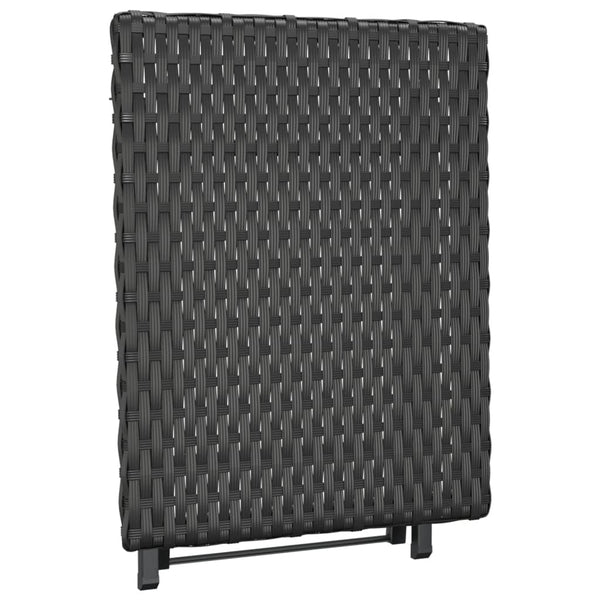 Klapptisch Schwarz Poly Rattan 45x35 cm