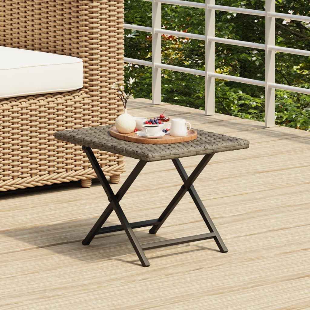 Klapptisch Grau Poly Rattan 45x35 cm