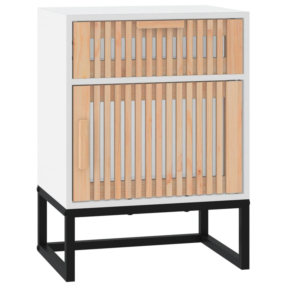 vidaXL Nightstand White 40x30x55.5 cm Engineered Wood & Iron