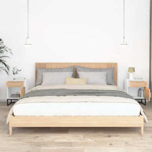 Nachttische 2er Set Weiß Holz & Eisen