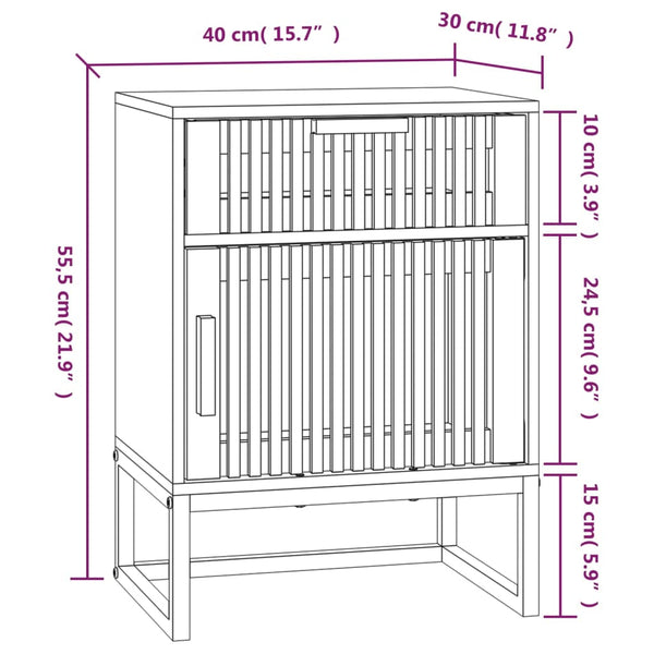 Nachttische 2er Set Weiß Holz & Eisen