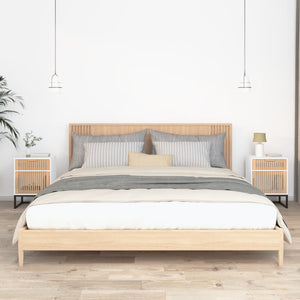 Nachttische 2er Set Weiß Holz & Eisen
