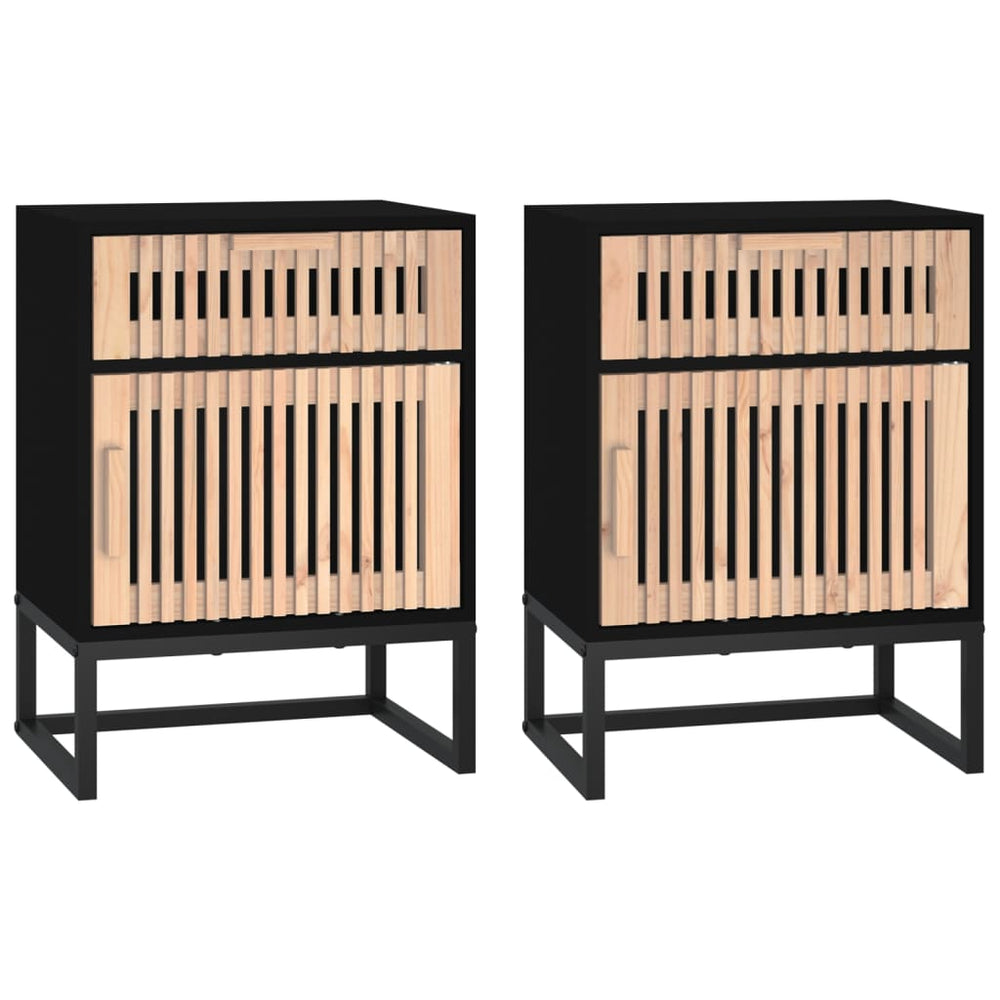 Nachttische 2er Set Schwarz 40x30x55,5 cm