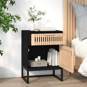 Nachttische 2er Set Schwarz 40x30x55,5 cm