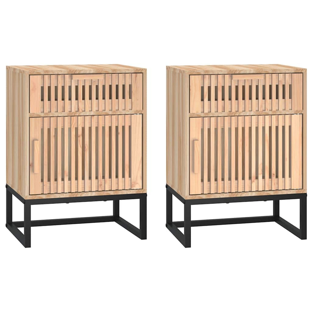 vidaXL Nightstands 2 pcs. 40x30x55.5 cm Engineered Wood & Iron