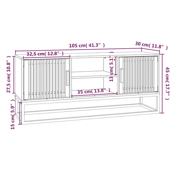TV-Schrank Holz und Eisen 105 cm