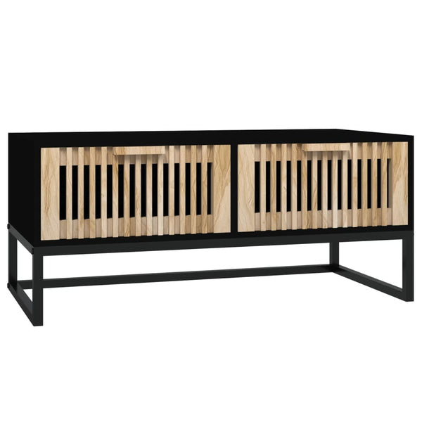 Schwarzer Couchtisch 80x40 cm
